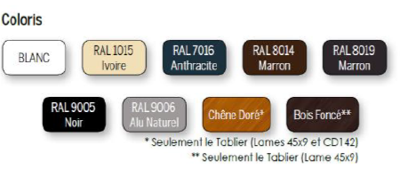 coloris volets roulants Nimes 30